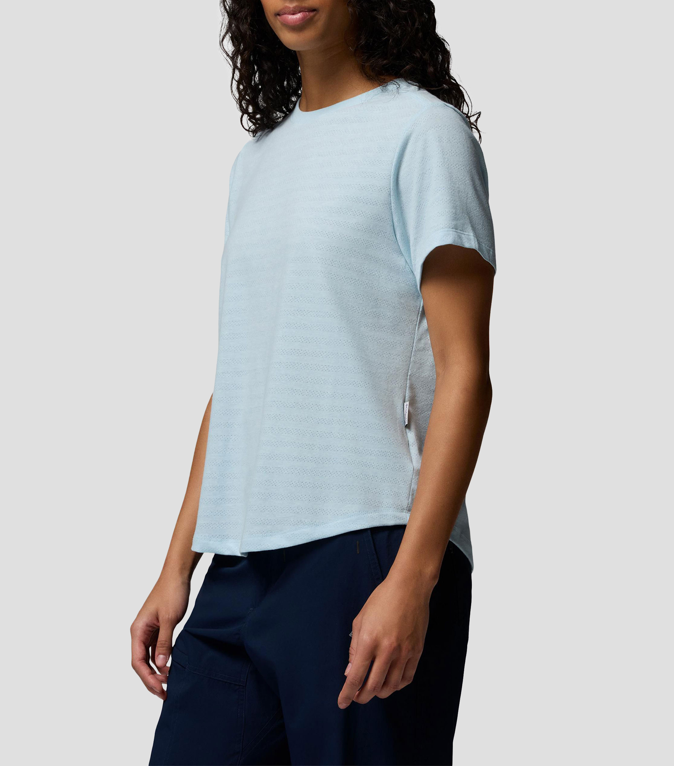 Playera para senderismo cuello redondo manga corta lisa PFG Freezer Mujer
